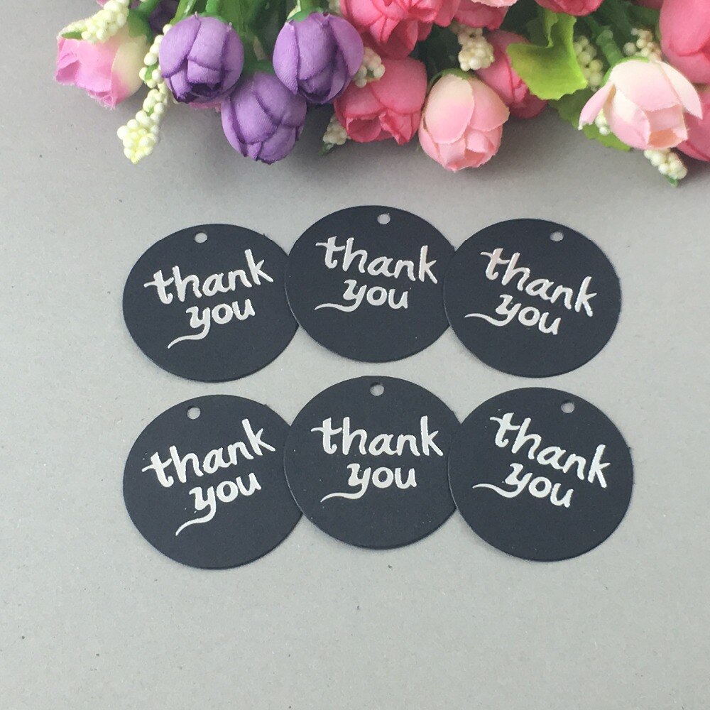 Etiquettes rondes en carton 4*4 cm | Étiquettes en papier "merci", pour vêtements/gâteaux/bonbons/chocolat, étiquettes à accrocher