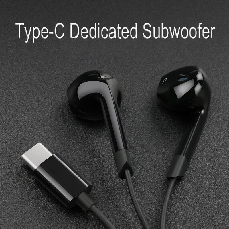 Langsdom Type C Super bass Earphone V6T Stereo in-ear Earphones USB 3.5mm gaming headset E6U with Microphones for Type-c Phones