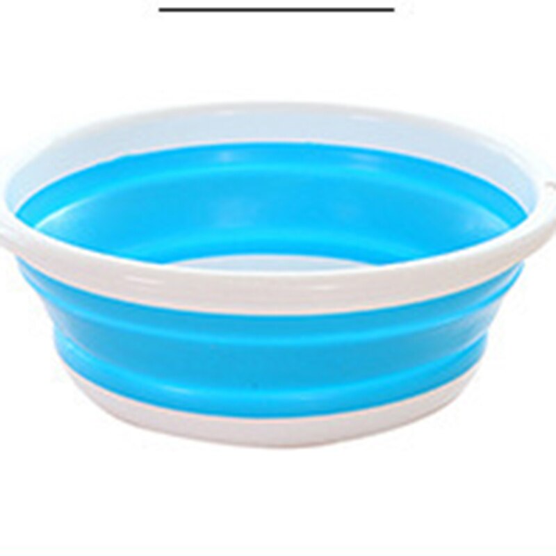 Folding Basin Extra Large -Resistant Plastic Basin Portable Travel Washbasin: Blue- big