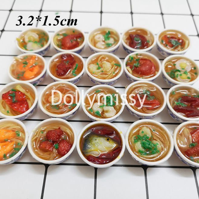 2pcs 1/6 Scale Miniature Chinese Rice Cuisine Dessert Noodles Food Dollhouse Decor Pretend food for bjd blyth doll Kitchen Toys