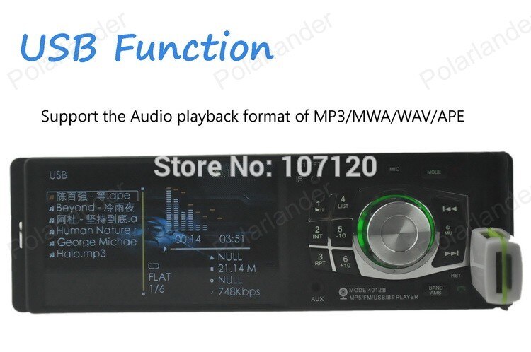 Autoradio 4.1 "TFT HD grand écran voiture Mp5 Radio Audio12V lecteur de voiture Autoradio 1 Din AUX In Radio FM USB/SD radio lecteur de cassettes