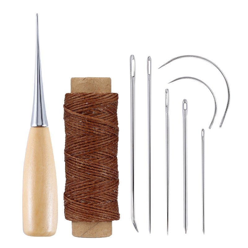 LMDZ-Kit de costura de cuero con hilo encerado, aguja para cuero, herramientas de trabajo, dedal, Zapatero, reparación de lona: Type 6