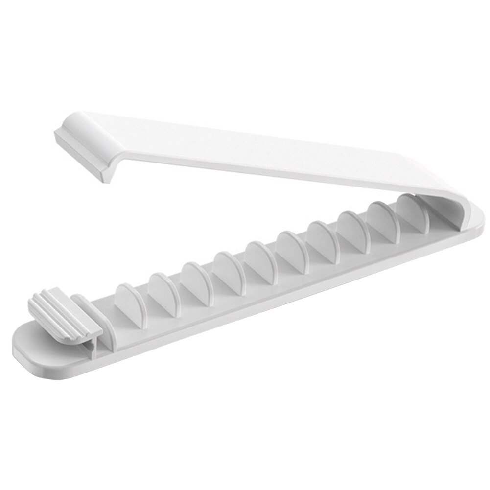 Kabelclip oortelefoon opbergsysteem draadorganizer houder snoerbeheer nachtkastje 11 sleuven opwindbaar bureau plakkerig gereedschap thuiskantoor: Wit