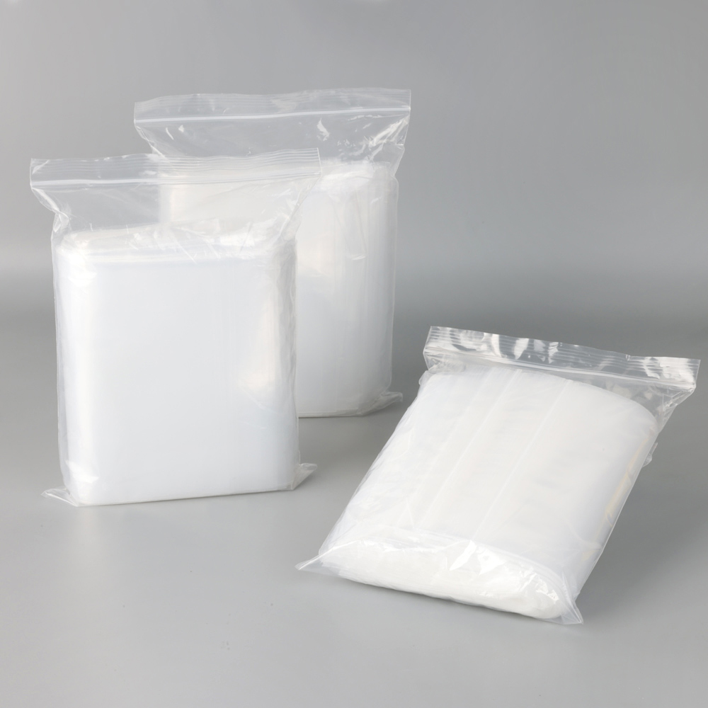 50/100 stk. små plastposer med glidelås, gjennomsiktige, klare poser, vakuumpose, klare polyposer, plastpose med oppbevaring, matemballasje