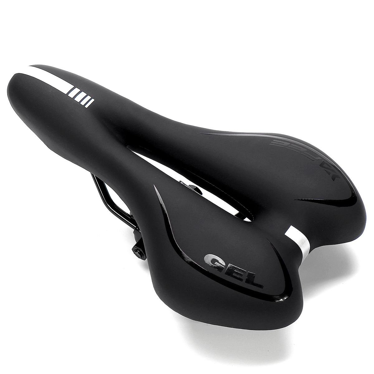 SGODDE, sillín de bicicleta de Gel de sílice transpirable con hueco, asiento MTB, almohadilla para bicicleta de carretera, almohadilla de asiento de repuesto para bicicleta, piezas para bicicleta de ciclismo: Negro