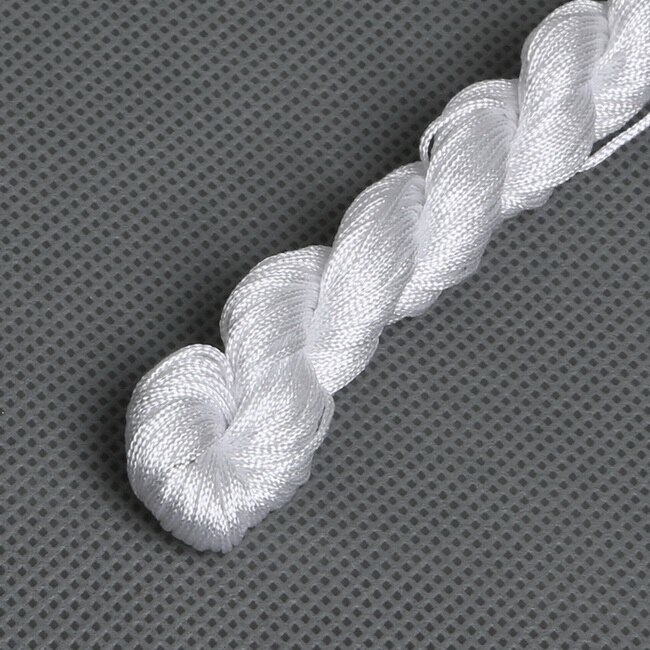 24meters Length & 1mm Diameter Chinese Knot Macrame String Wire Cord Thread for DIY Necklace Bracelet Braided String: White