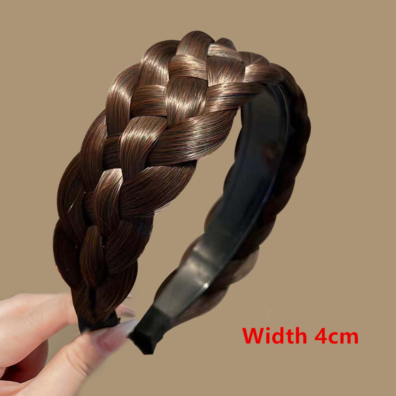 Peluca sintética para mujer, bandas para el cabello trenzadas torcidas, trenzas de , accesorios para el cabello, diadema natural bohemia elástica para: Verde militar
