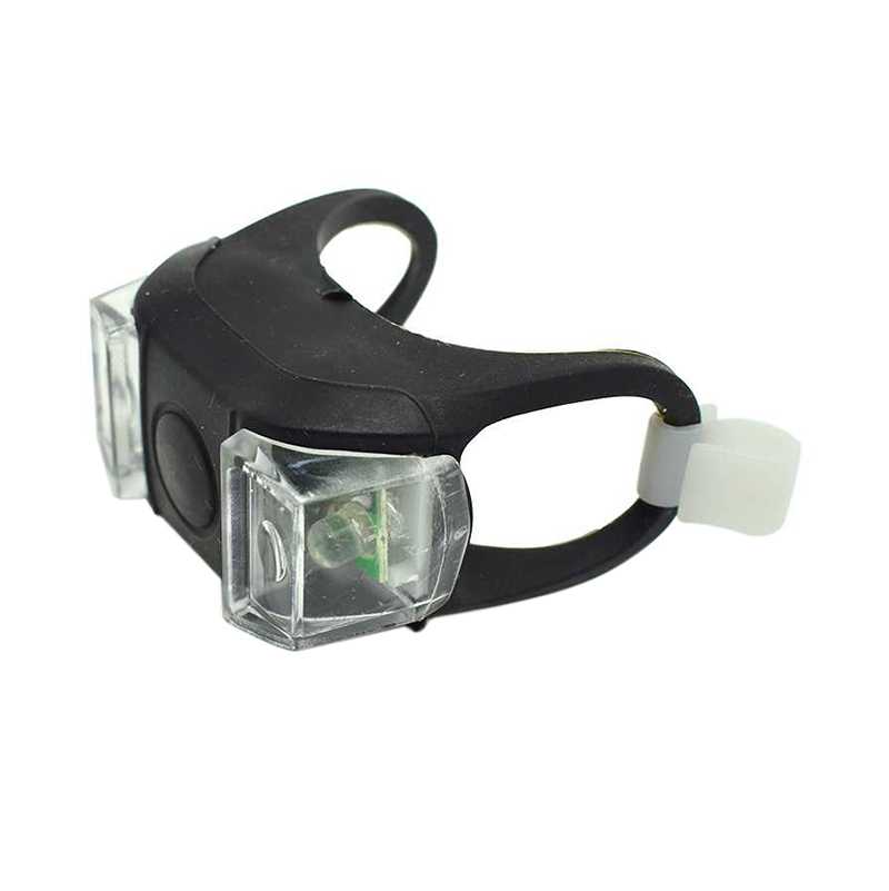 Mini silikone led cykellys styr hjul cykel for baglygte mtb baglygter nat advarsel pandelampe cykel baglygte: Sort