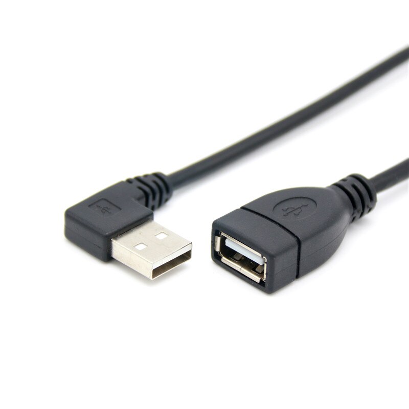 10Cm 20Cm Usb 2.0 A Man-vrouw 90 Angled Extension Adapter Kabel USB2.0 Man-vrouw Rechts links Down Up Zwarte Kabel Cord: Right / 10cm