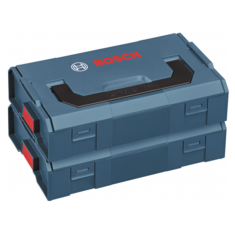 Bosch L-Boxx Mini Storage Case Durable Shock Proof Parts Screw Bits Accessories Stackable Storage Box: 2Pcs