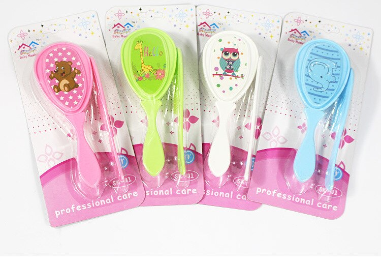 2Stck Baby Kamm bat Kamm Baby Pflege Haar Pinsel Kamm Pflege des Neugeborenen Liefert Haar Pinsel Runde Haar Kamm Kopf Massagegerät Kamm Pinsel