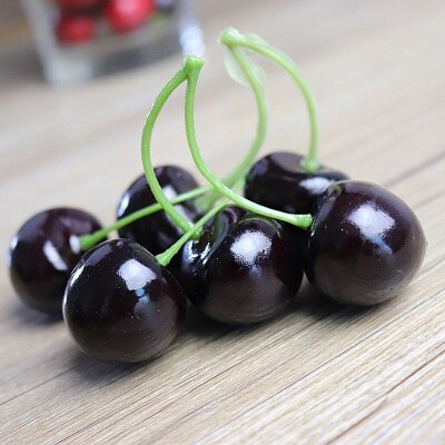 2 capsulesv 3pcs hoge Kunstmatige Nep Simulatie Cherry Model Ornament Craft Fotografie props Kerst Raamdecoratie: Deep Sapphire