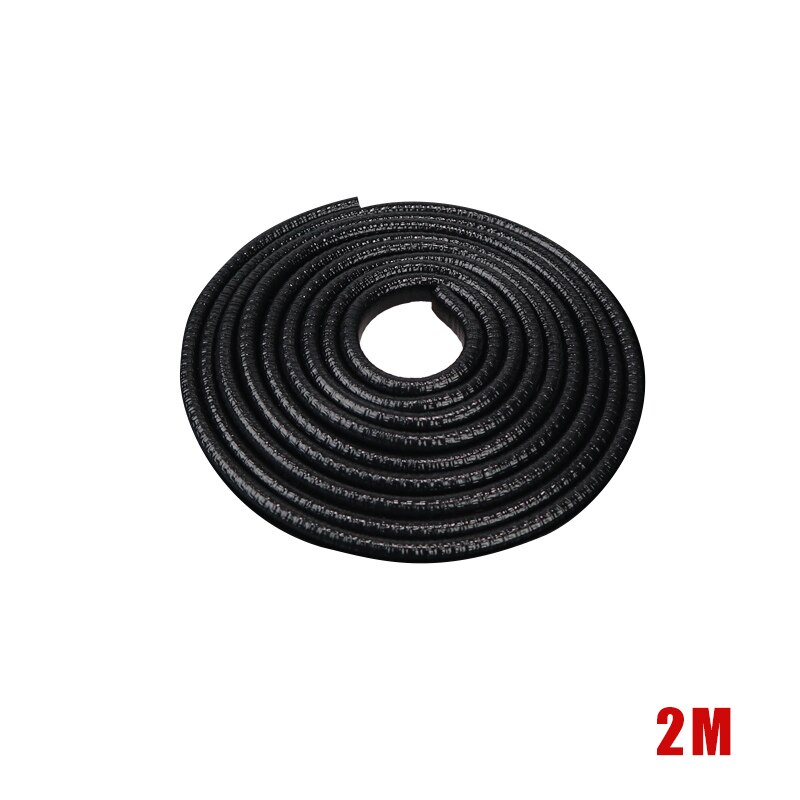 2/3/5m borda da porta do carro scratch protector tira guarda guarnição auto porta tira anti colisão com aço carro-estilo decoração do carro: 2M Black