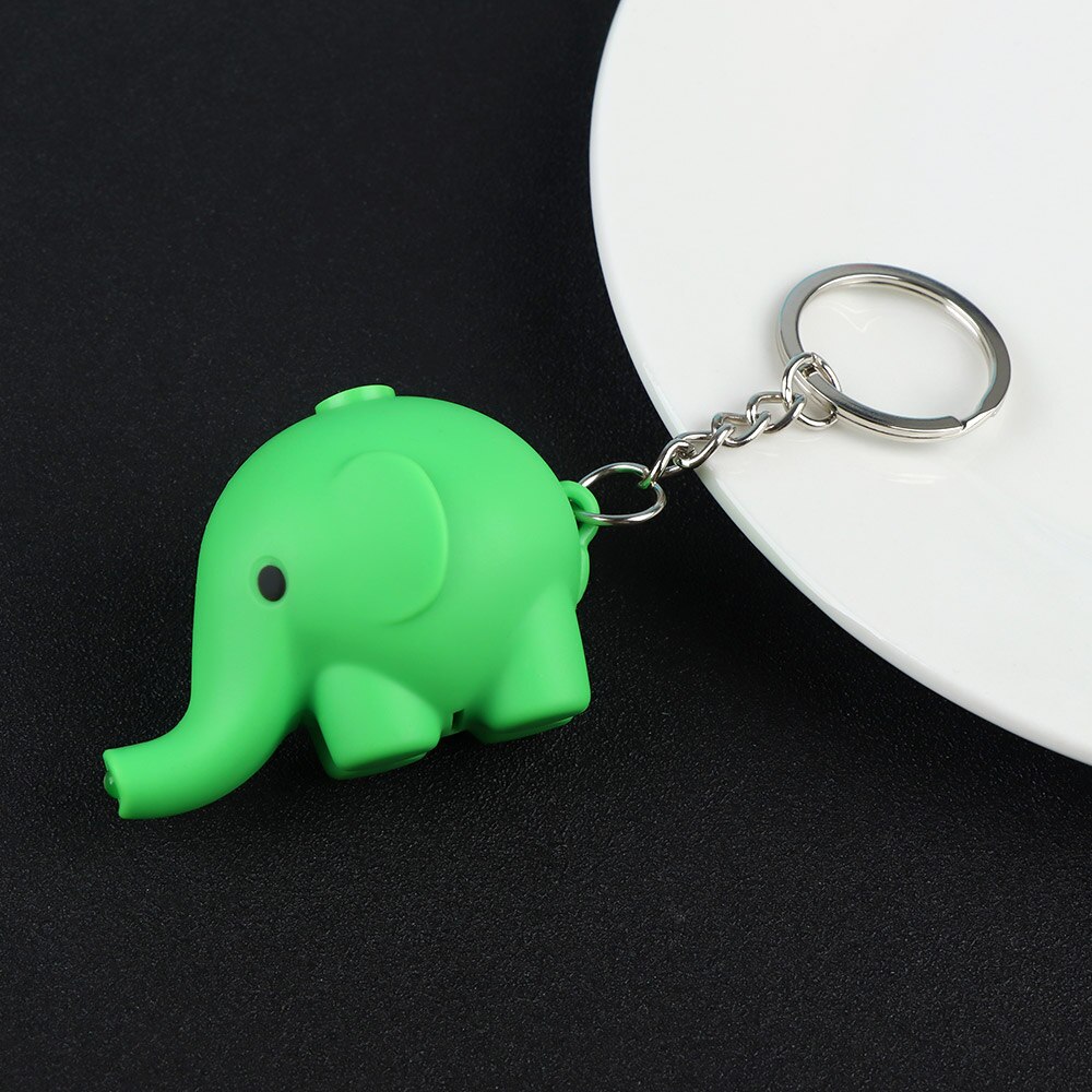 Cute Cartoon Elephant Animal Children Luminous Toys LED Pendant Mini Flashlight Kids Toy: Green