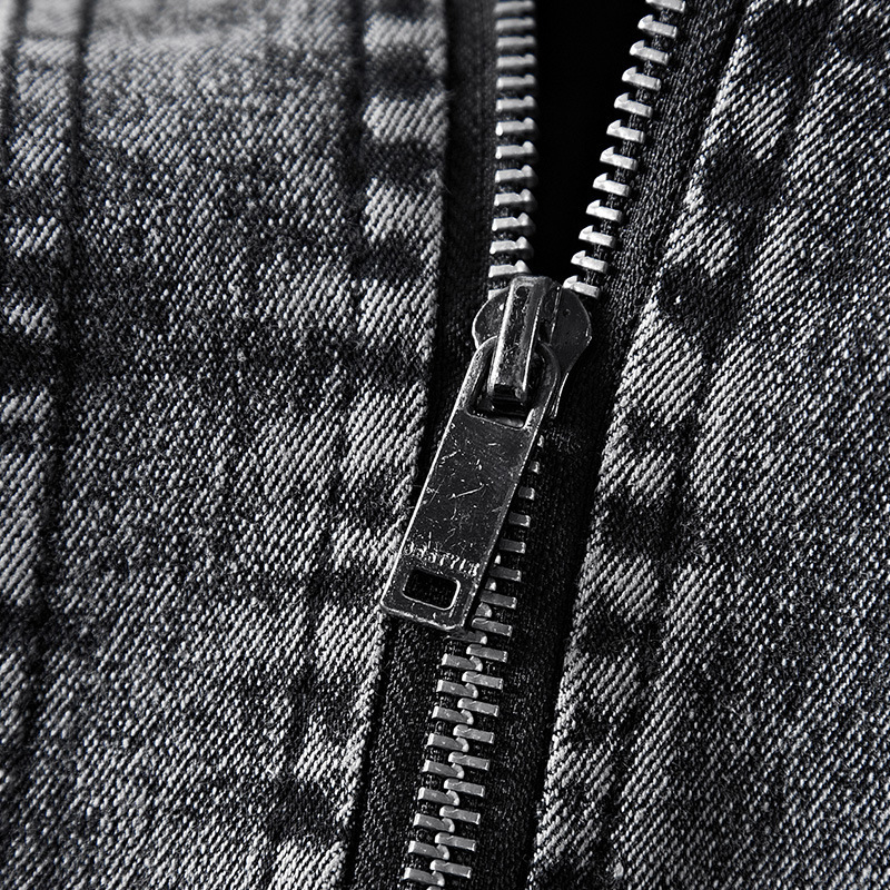 Vestes en Denim pour hommes, Vintage, coupe cintrée, couleur unie, tenue à la , noir, bleu, collection décontracté