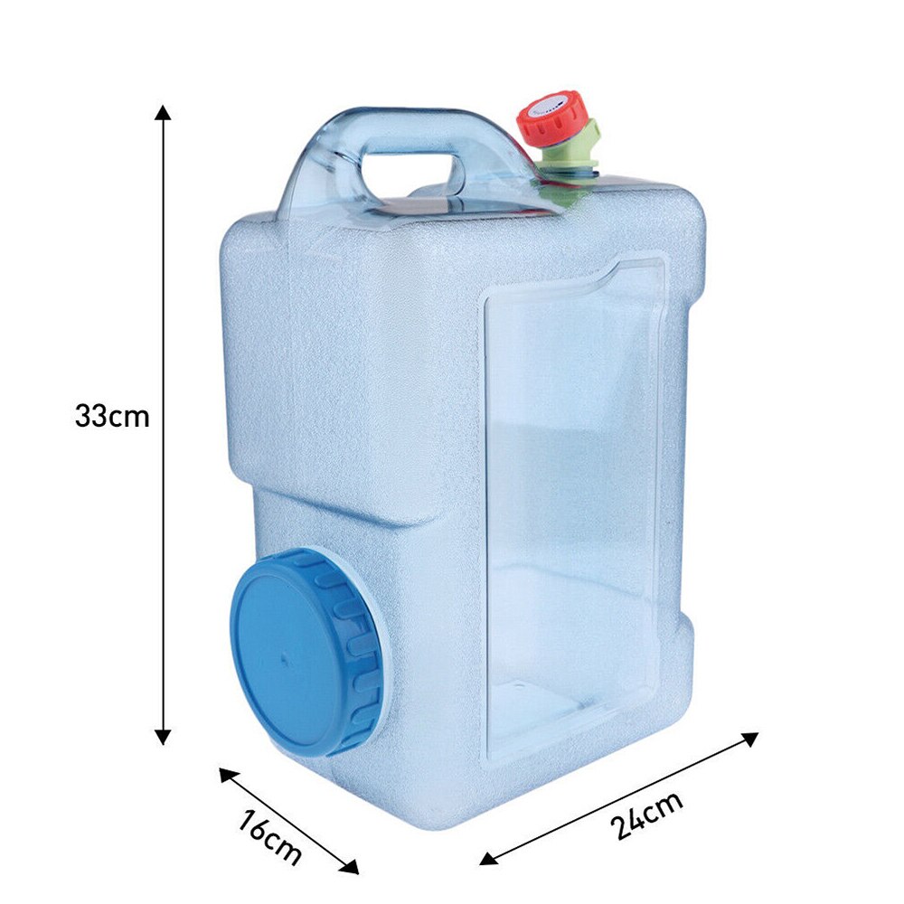 12L Drinking Water Storage Container Portable Water Bucket Water Carrier Jug with Tap Survival Hiking BBQ Self-Driving Tour