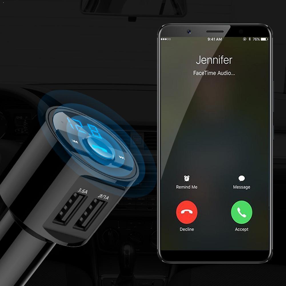 Usb Charger Bluetooth Car Kit Fm-zender Fm Modulator Audio Muziek Mp3 Speler Telefoon Draadloze Handsfree Carkit