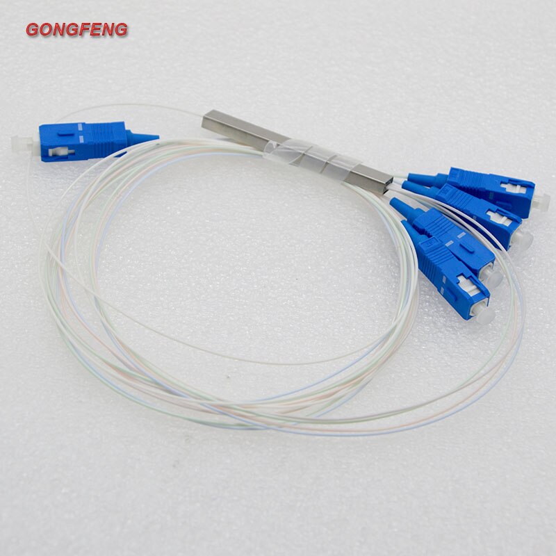 10pcs PLC Mini Fiber Optical Splitter SC/UPC 1:4 Single Mode 1260~1650nm Optical Fiber Splitter