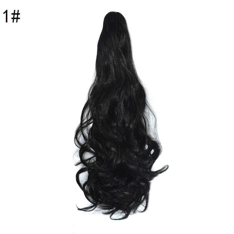 24inch Synthetic Multicolor Horsetail Extensions Very Long And Fluffy Wavy Heat Resistant For Women Curling Pieces: P1B/30