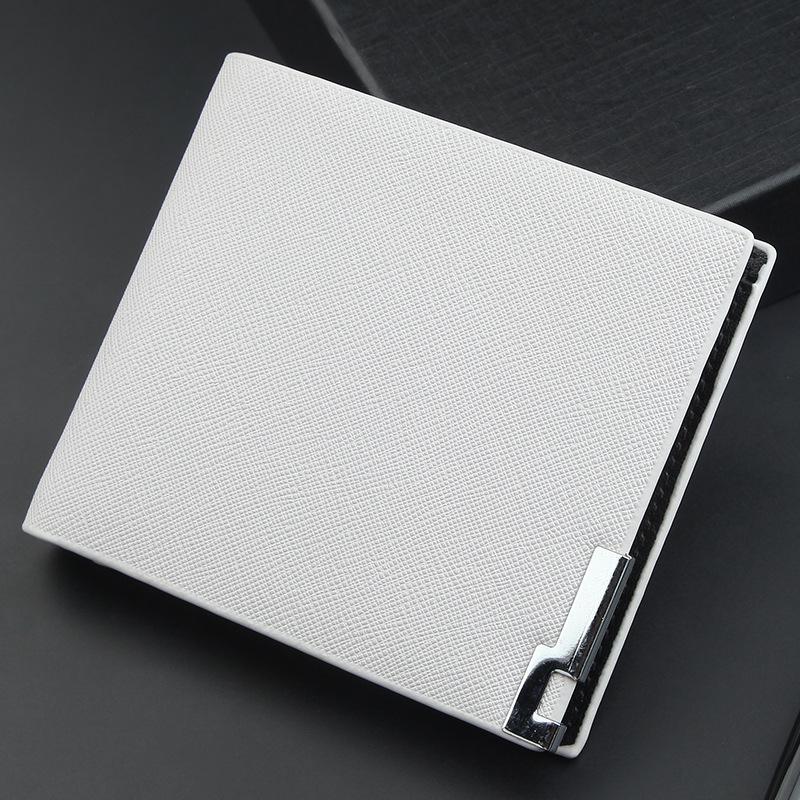 men's wallet brand short Wallets for Men with Coin Pocket Wallet ID Card Holder Purse Clutch carteira masculina: White