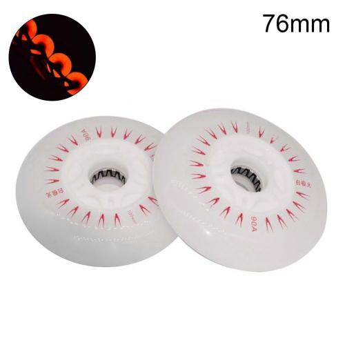 SEBA-ruedas de patinaje de velocidad en línea para adultos, patines con luz LED intermitente, 80/76/72mm, 2 piezas: Red 76mm