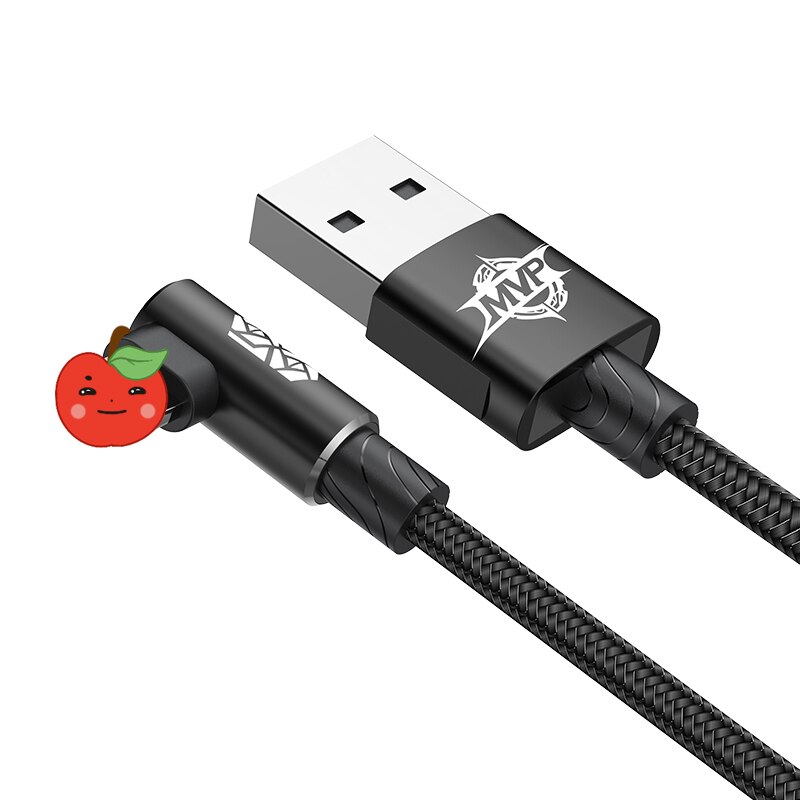 Baseus 90 Graden Usb Kabel Voor Iphone 11 Pro Max Snelle Opladen Data Koord Mobiele Telefoon Kabel Voor Iphone Xs max Xr 8 7 6 6S 5 Ipad: Black / 1m