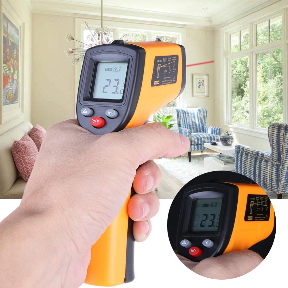Draagbare GM320 Infrarood Thermometer C/F Non Contact Pyrometer Industriële Digitale Ir Temperatuur Meter -50 ~ 380 ℃ graden Celsius