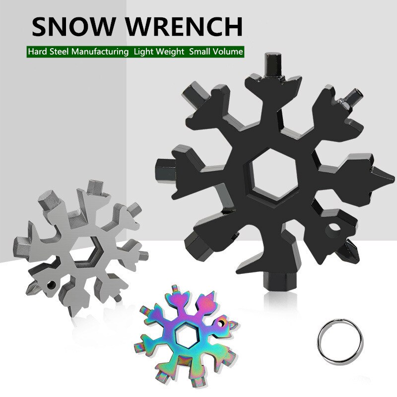 Draagbare Multifunctionele Sneeuwvlok Wrench Simulatie Achthoekige Moersleutel Mini Sleutelhanger Flesopener Hanger