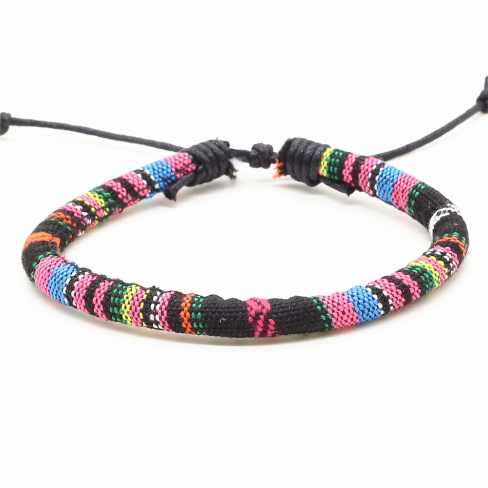 Nouveauté fait à la main à la main tissage tressé Femme Homme Femme mâle hommes coloré femmes Bracelet bijoux accessoire: style 2
