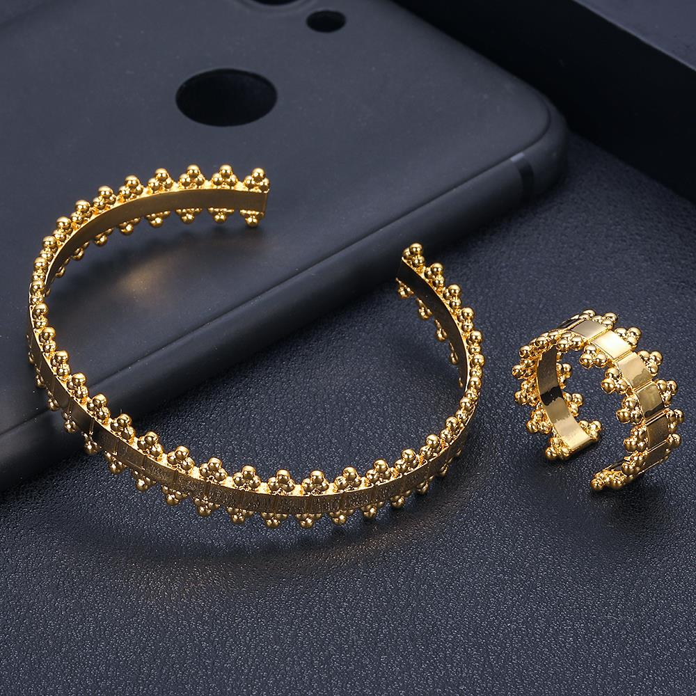 Luxe Unieke Dubai Armband Ring Set Sieraden Sets Voor Vrouwen Wedding Kubieke Zirkoon Crystal CZ Dubai Bruids Sieraden Set