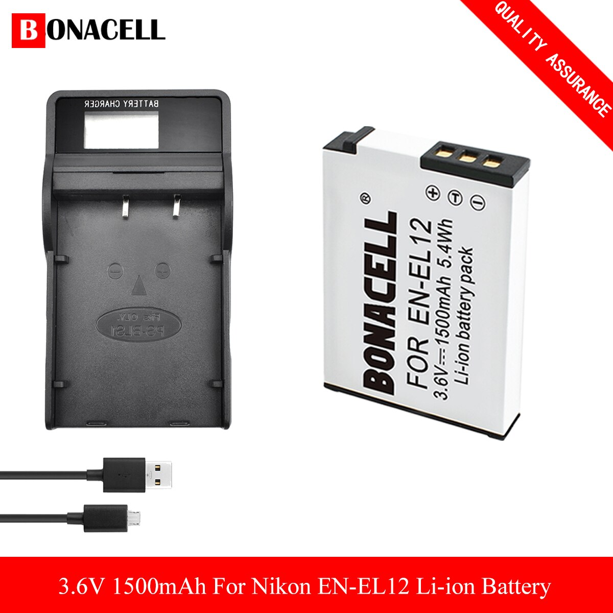 EN-EL12 Battery&Charger For Nikon Coolpix A1000, B600 Coolpix AW130 A900 W300 S1200pj S9900 S9500 S9300 S9200 S8200 S6300 S6200: 1X Battery-Charger