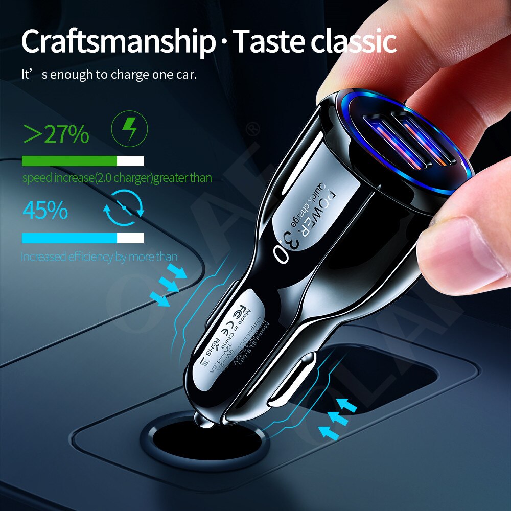 Olaf chargeur de voiture pour téléphone portable Charge rapide 3.0 USB chargeur pour iPhone 11 Pro max Samsung A90 A50 Hauwei Mate 30 chargeur rapide