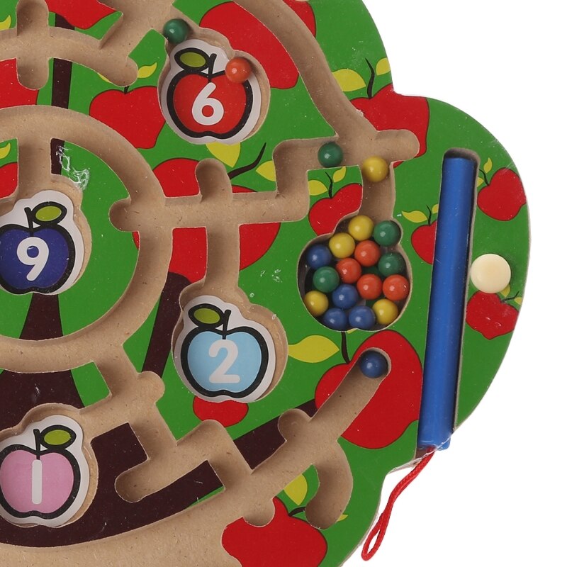 Æbletræ træ magnetisk pen labyrint spil labyrint børn lærer uddannelse legetøj  r9jd