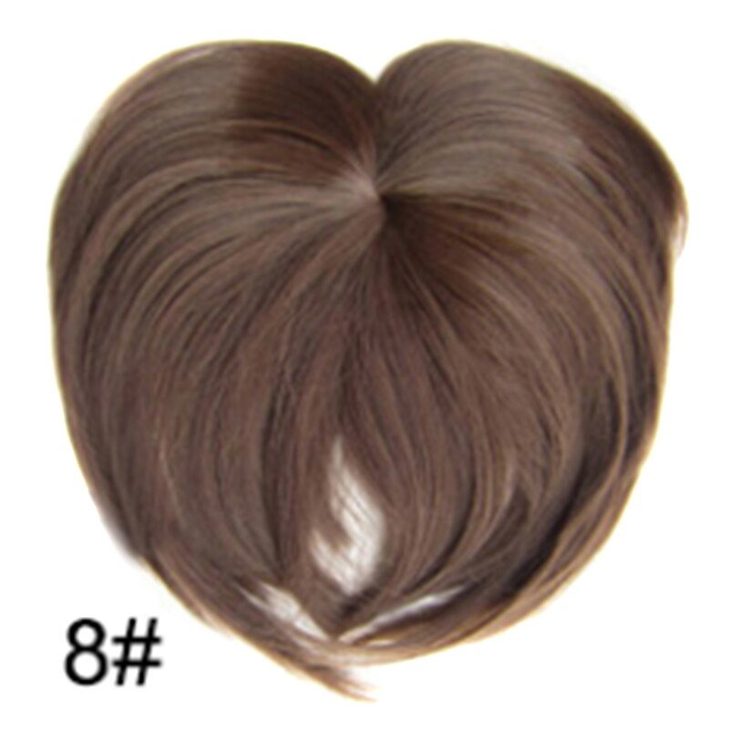 Silky Clip-Op Haar Topper Pruik Hittebestendige Vezel Haarverlenging Voor Vrouwen Nette Front Fringe Haarstukje Natuurlijke Zachte synthetische: 8