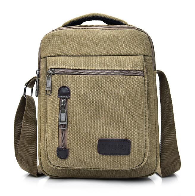 Koreansk herrväska multifunktionell bärbar vardagsväska i canvas retro axelväska