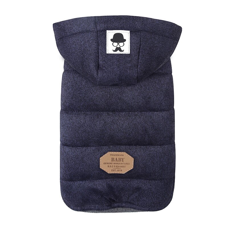 Winter Warme Hond Kleren Hooded Dikke Warme Kleding Katoen Kat Puppy Honden Jas Jassen Chihuahua Yorkie Kleding S-XXL: Dark Blue / S