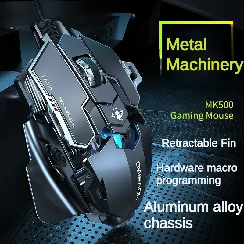 EWEADN MK500 Pink Wired Mechanical Mouse Full Key Macro Programming Game E-Sport Ergonomic Gaming Mouse Laptop Accessories