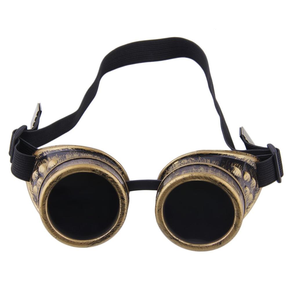 Brillen gothic steam cyber brillen outdoor sport fiets zonnebril vintage las gothic victoriaanse zonnebrillen: Geel koper
