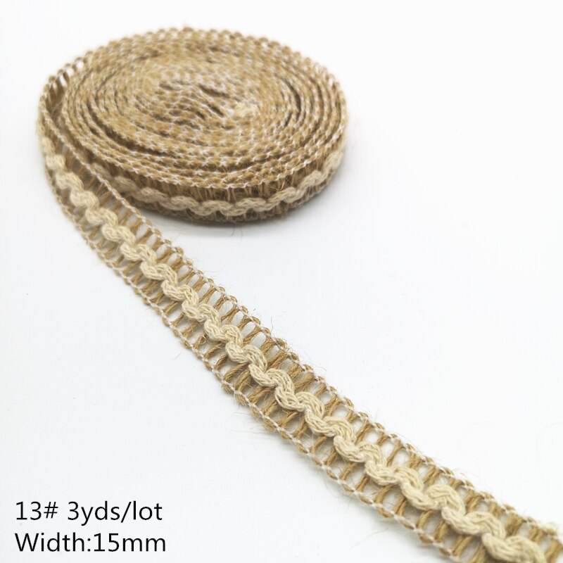 3 Meter Natürliche Jute Burlap Hessischen Jute Band Schnur Blume aufbringen Hochzeit Partei Liefert Sackleinen Band DIY Sackleinen Seil Handwerk: 13