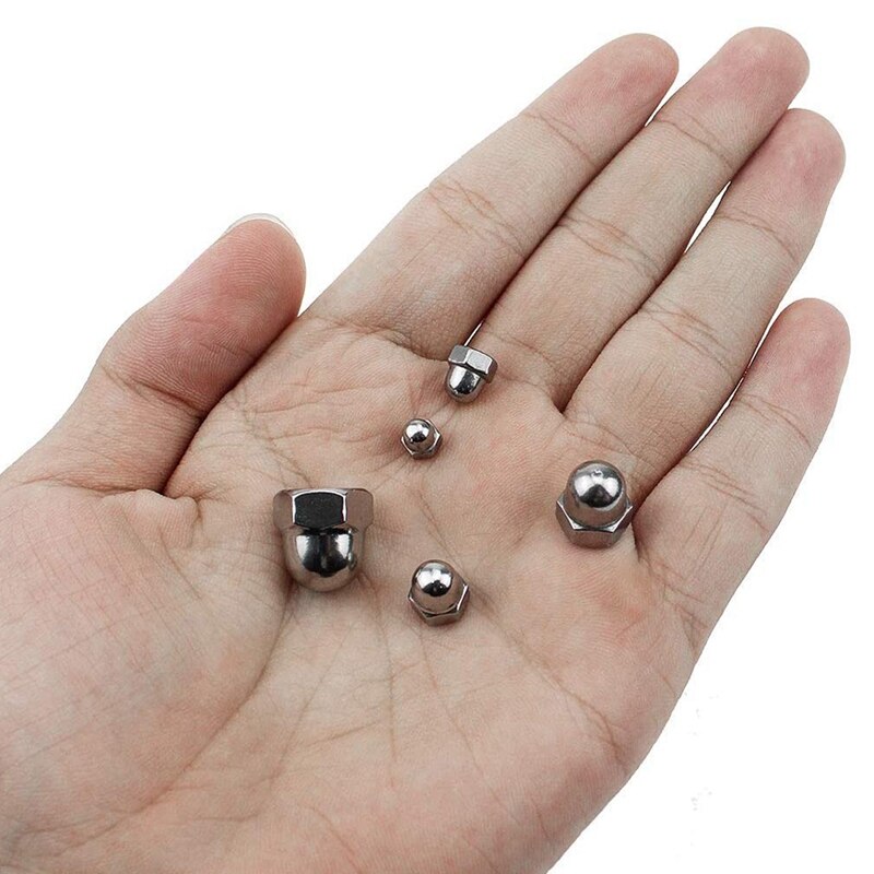 ! 95Pcs Dome Hex Cap Nut Bolt M3/M4/M5/M6/M8 Stainless Steel Nuts Lock Nuts Round Fastening Nut Hexagon Domed Cap Nut