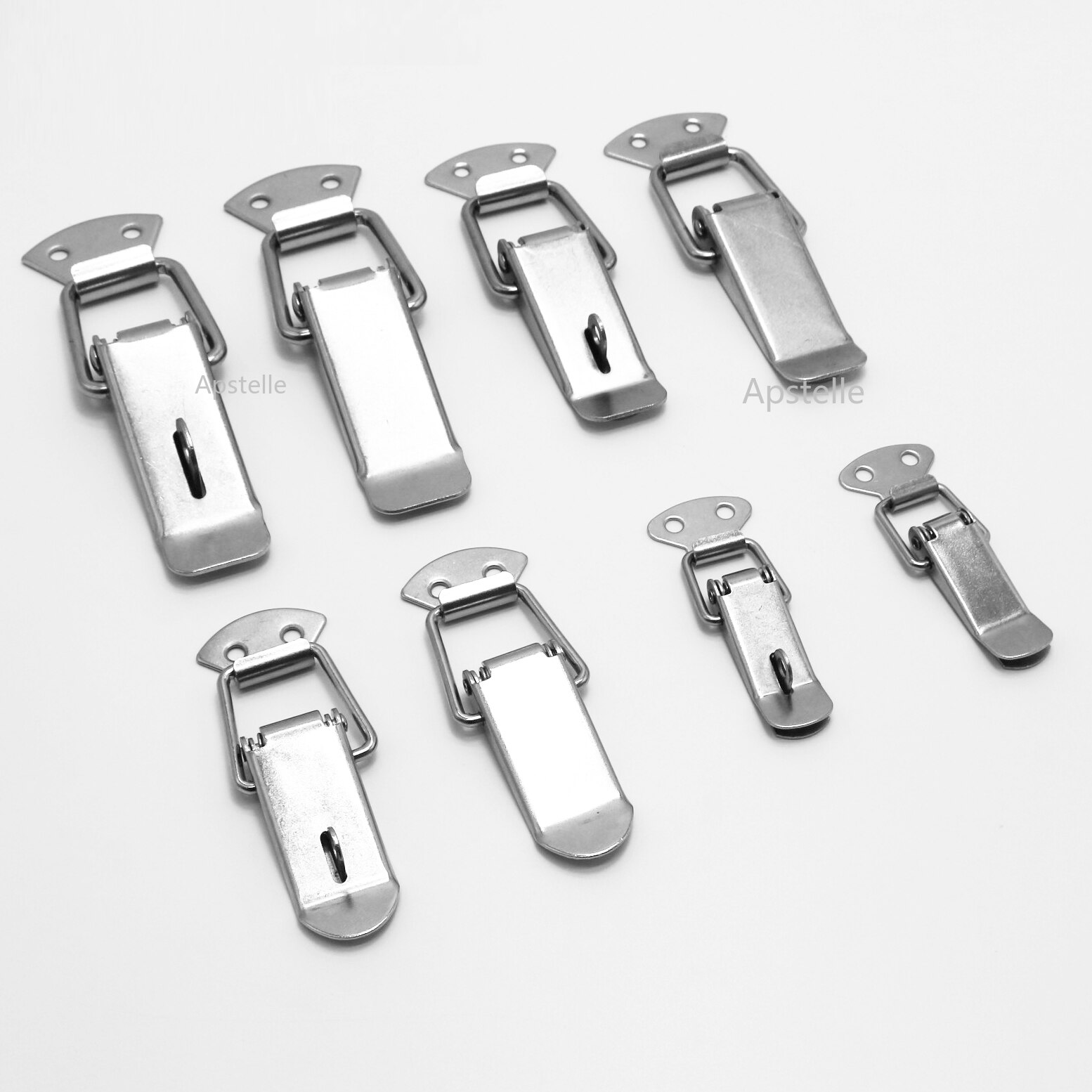 2PC Cabinet Boxes Hasp Spring Loaded 56mm 74mm 88mm 104mm Iron plating Latch Catch Toggle for Simple Window Lock Box