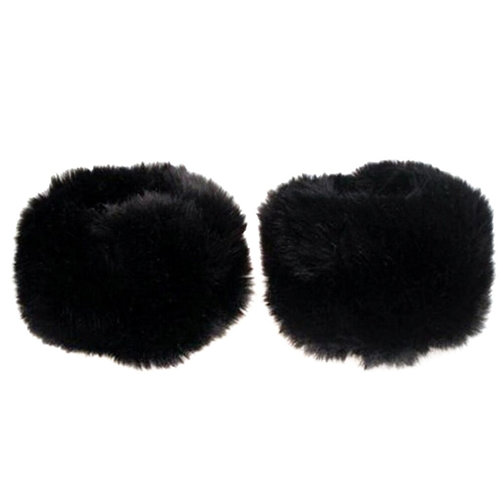 Vinter varm kvinders faux pels håndled varmere slag på manchetter arm varmere grå sort lyserød: Sort