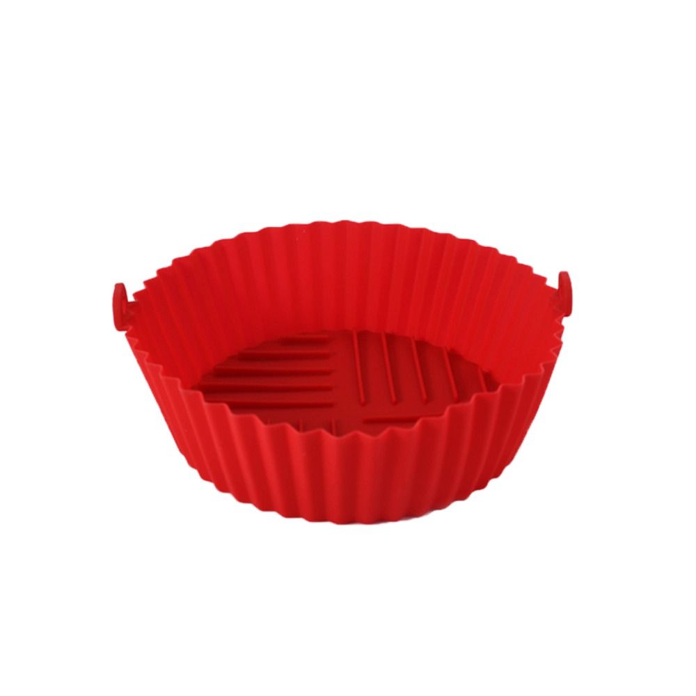 Moule à gâteau réutilisable pour friteuse à air, doublures en silicone antiadhésives, plaque de cuisson en silicone, panier rond pour friteuse à air, four à micro-ondes, 20cm: Gris clair