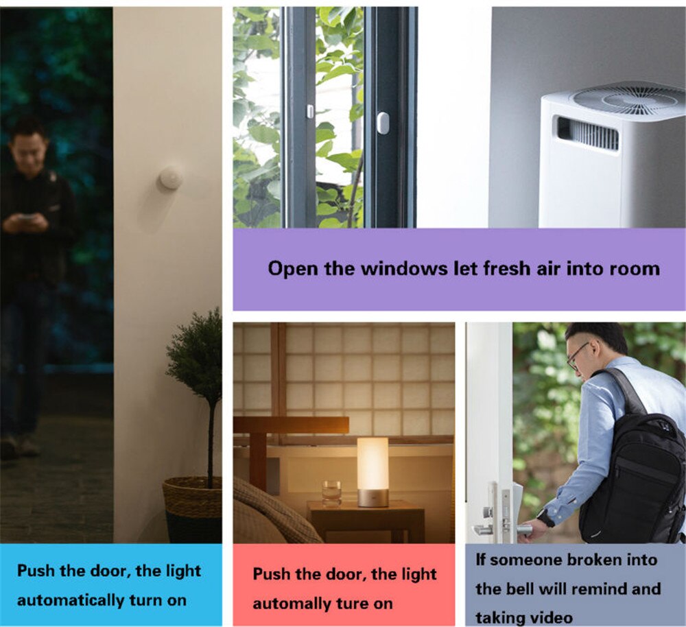 Xiaomi Mijia Intelligent Mini Door Window Sensor Automatic Zigbee System For Smart Home Kits Remote Alarm Mijia App Gateway