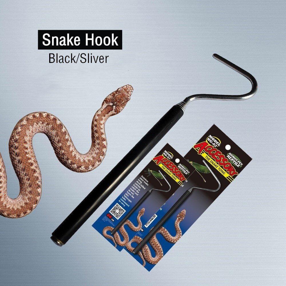 Stainless Steel Snake Hook Adjustable Long Handle Snake Catcher Tongs Reptile Catcher Stick Rattlesnake Grabber Handling Tool