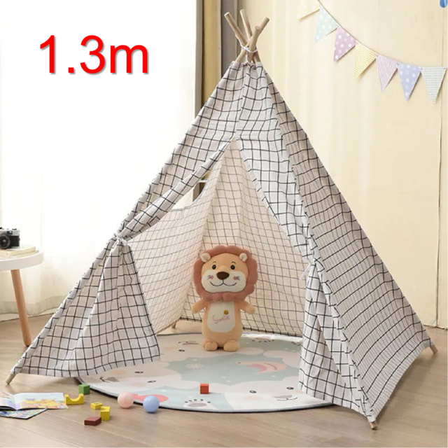 1,3 M kinder Zelt Für Kinder Geburtstag Kinder Cabana Große Spielen Haus Dekoration Teppich Tragbare Tipi Infantil Haus: AZ014-gezi