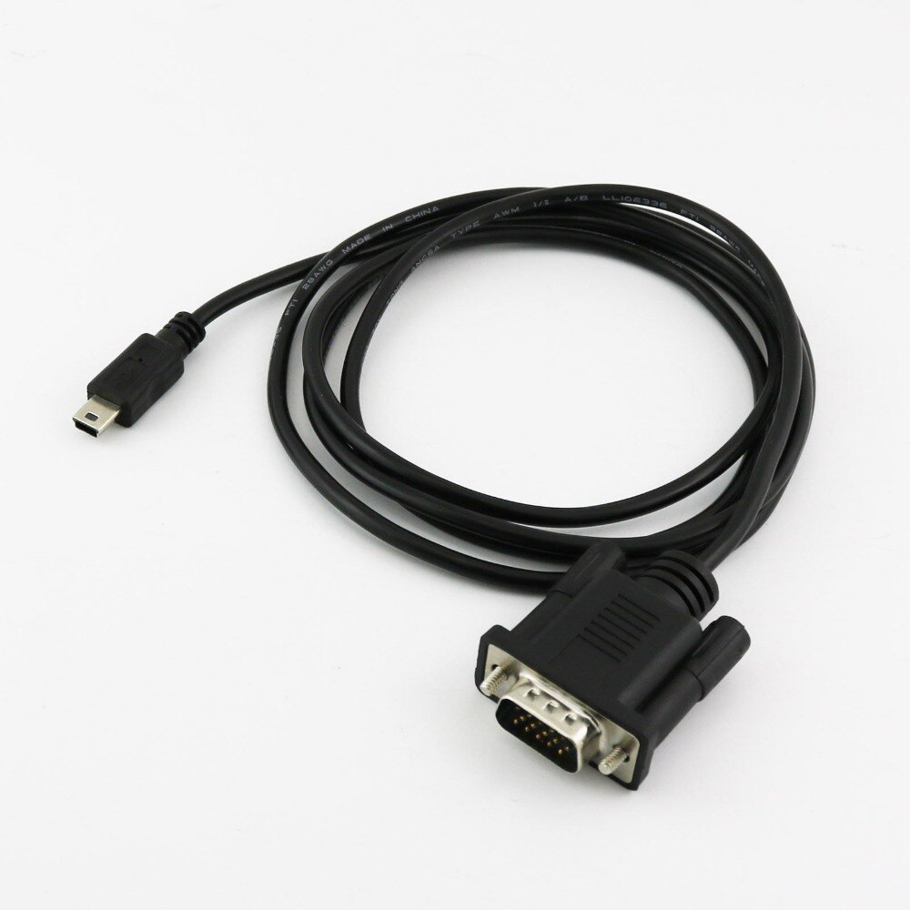 1x 1.5M/5ft Voor Mobiele Dvd Evd Usb Mini 5pin Male Naar Vga 15pin Male Plug Connector Kabel cord Black
