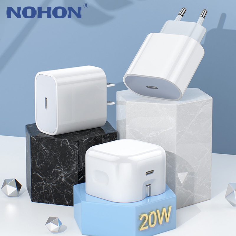 PD 20W USB-C Power Adapter Charger US EU UK Plug Quick Charge 4.0 3.0 Fast Charger For iPhone 12 Mini 11 Pro Max Xs X XR Xiaomi