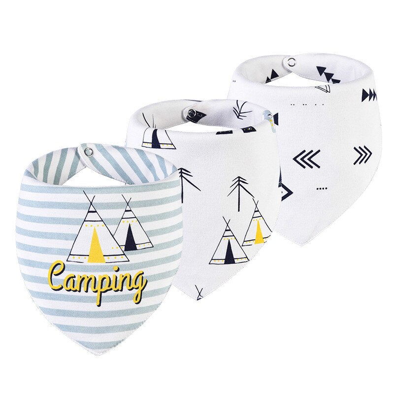 Slabbers Waterdicht voor 0-2 Jaar Oud 3 stuks/set Katoen Bandana Accessoires 3 lagen Cartoon Print Baby Driehoek handdoek
