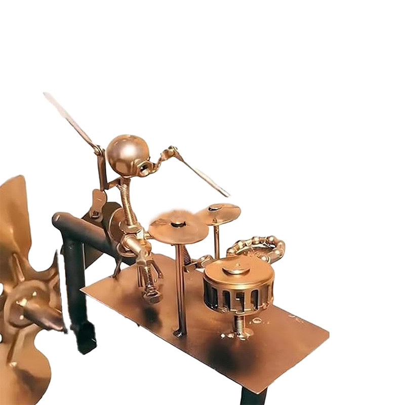 1PC Metalen Drummer Windmolen Decoratie Artware Handgemaakte Metalen Drummer Windmolen Desktop Decoratie Metalen Decoratieve
